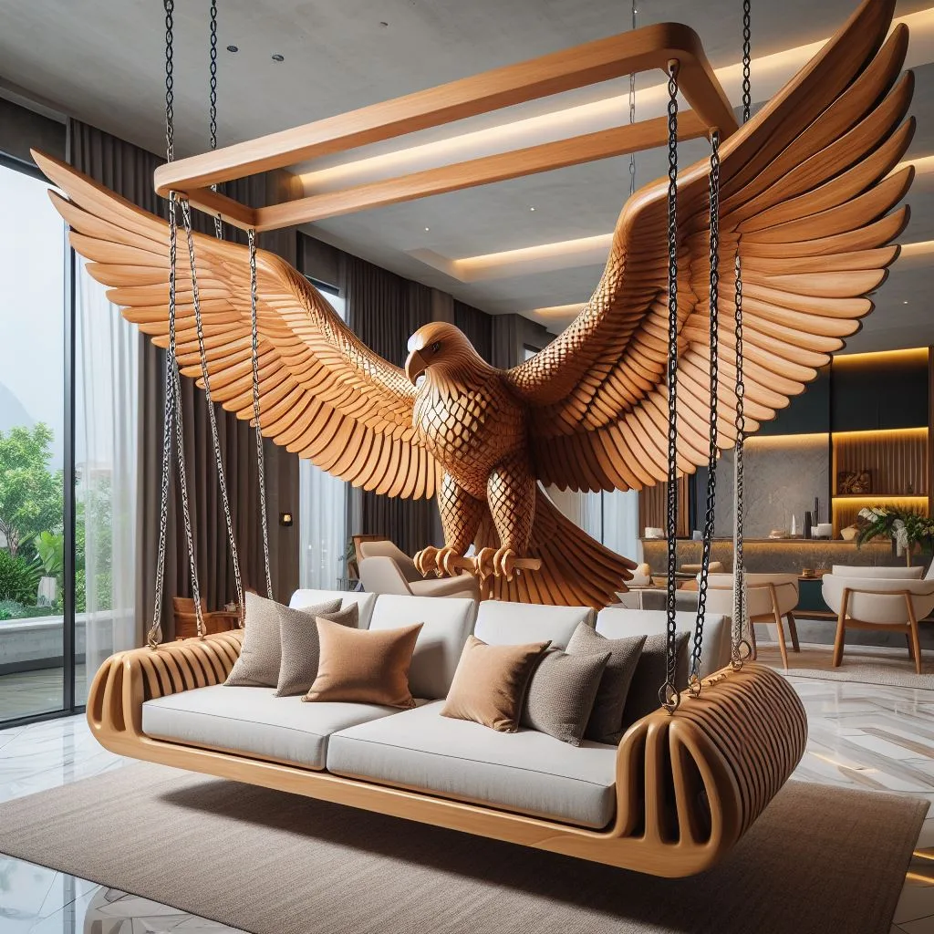 Information about the famous person Reach new heights: Majestic eagle wooden swing for your space