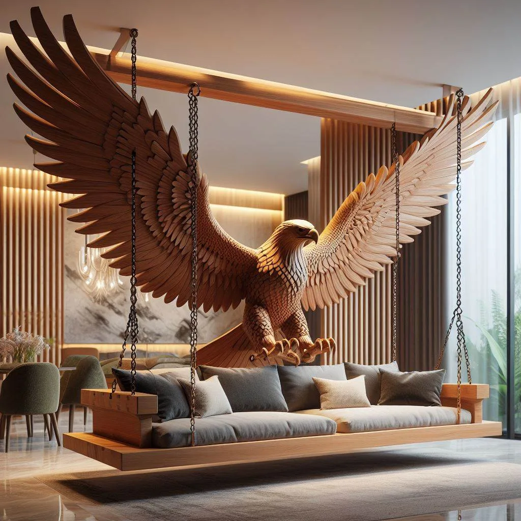 Information about the famous person Reach new heights: Majestic eagle wooden swing for your space