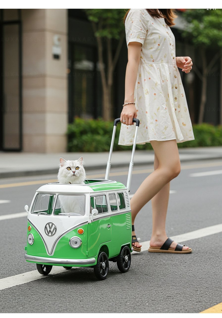 Hit the Road with Your Pooch: VW Bus Pet Trolley Bag for Stylish Adventures Hit the Road with Your Pooch: VW Bus Pet Trolley Bag for Stylish Adventures