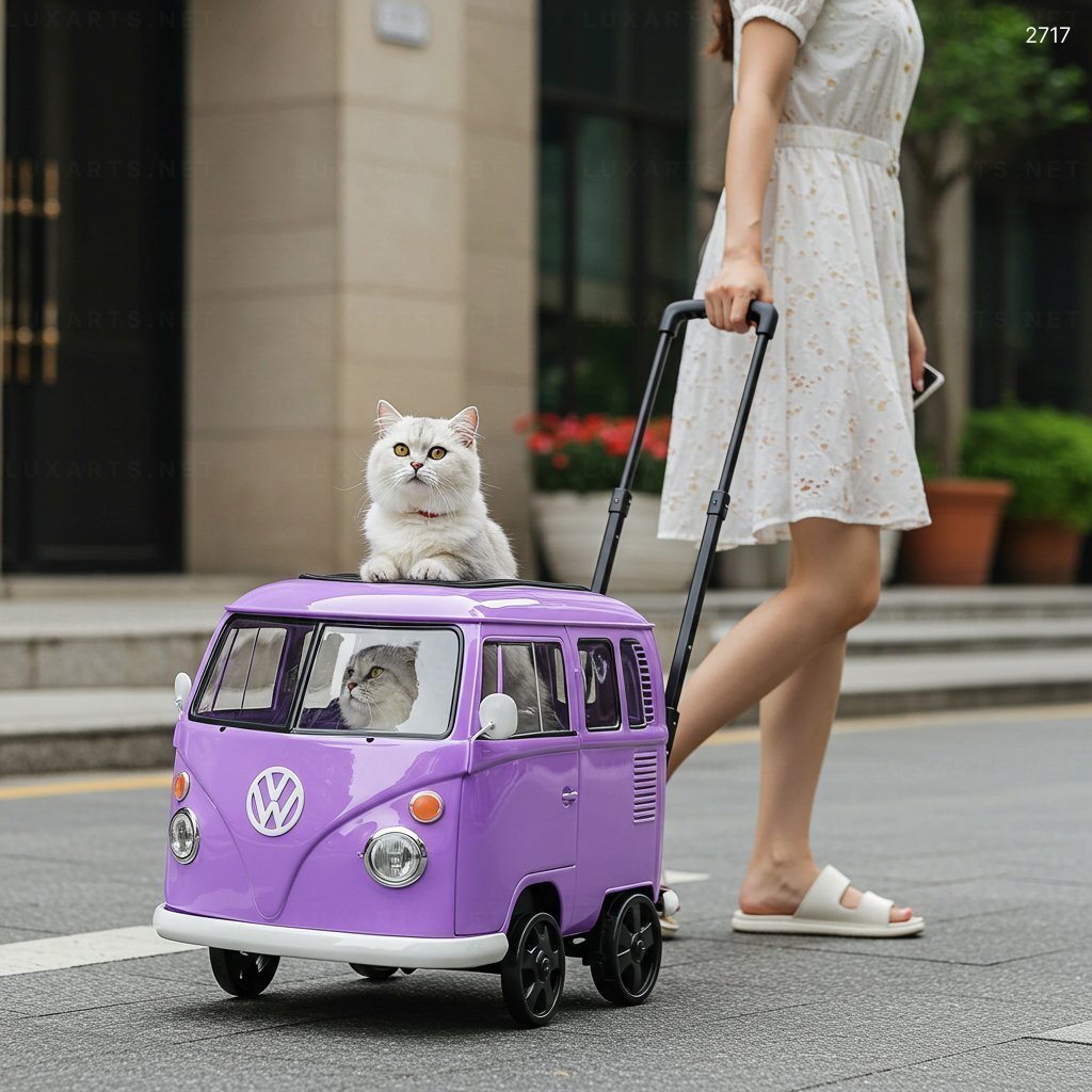 Hit the Road with Your Pooch: VW Bus Pet Trolley Bag for Stylish Adventures Hit the Road with Your Pooch: VW Bus Pet Trolley Bag for Stylish Adventures