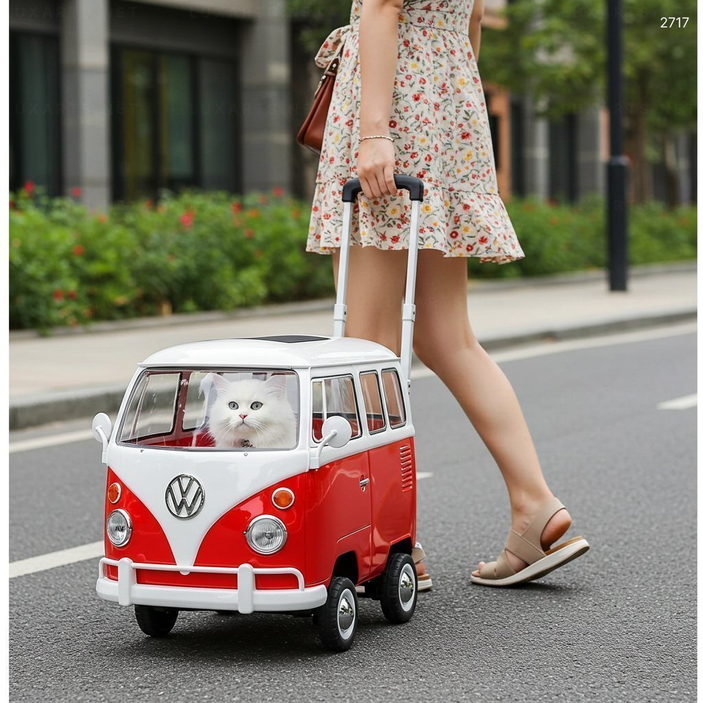 Hit the Road with Your Pooch: VW Bus Pet Trolley Bag for Stylish Adventures Hit the Road with Your Pooch: VW Bus Pet Trolley Bag for Stylish Adventures