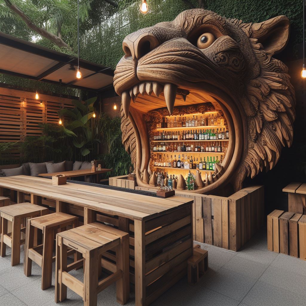 Information about the famous person Wild Elegance: A Bar Adorned with Majestic Animal Sculptures