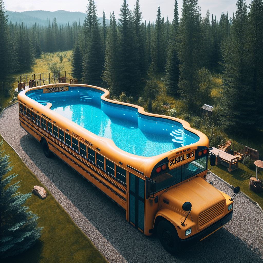 Information about the famous person Unique swimming pool: School bus-shaped swimming pool for fun-filled family days