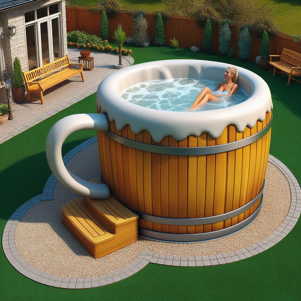 Information about the famous person Relax in style with a beer mug-shaped hot tub: The ultimate pampering party feature
