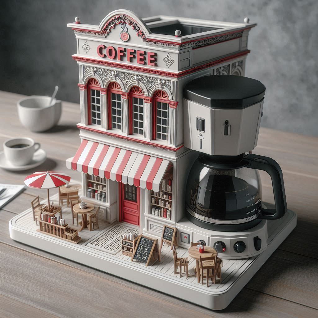 Information about the famous person Bring the Café Home: Brew in Style with a Coffee Shop Shaped Coffee Maker