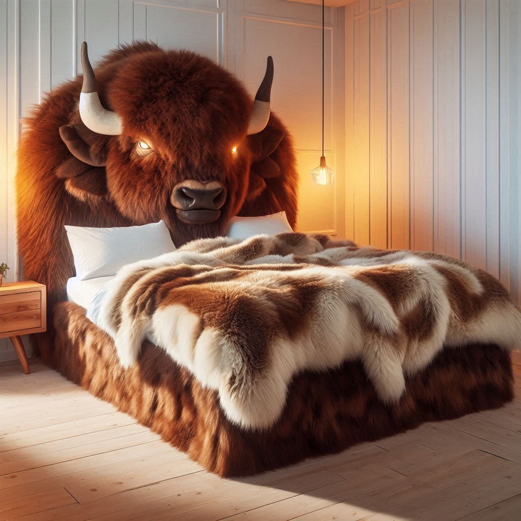 Information about the famous person Bring the wild into your home with this bison bed: rustic charm and unique design.