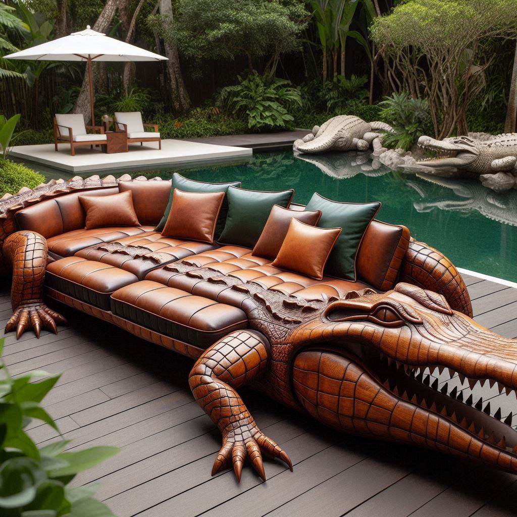 Information about the famous person Add a little wildness to your outdoor space with unique outdoor crocodile-shaped chairs