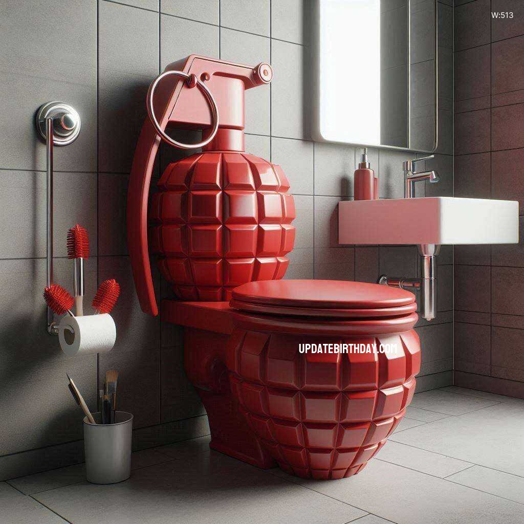 Information about the famous person Explosive Bathroom Design: Grenade Shaped Toilet Adds a Bang to Your Decor