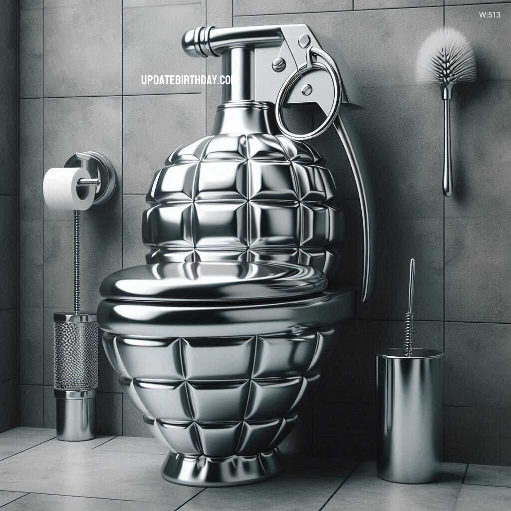 Information about the famous person Explosive Bathroom Design: Grenade Shaped Toilet Adds a Bang to Your Decor