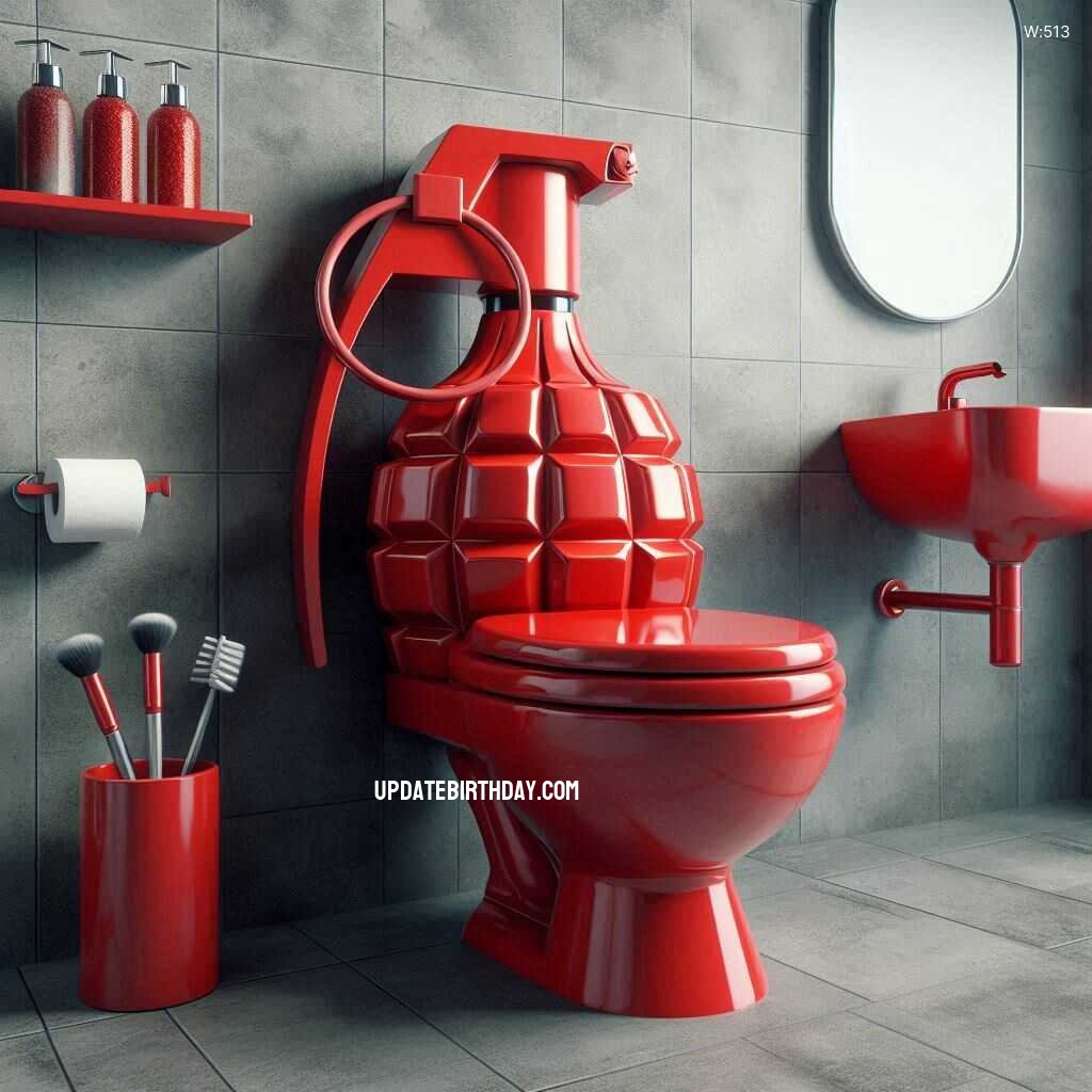 Information about the famous person Explosive Bathroom Design: Grenade Shaped Toilet Adds a Bang to Your Decor