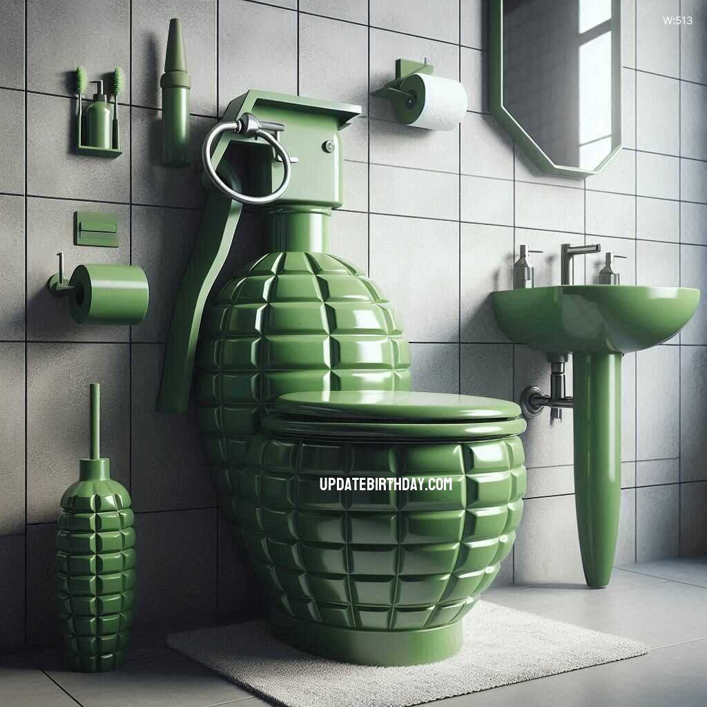 Information about the famous person Explosive Bathroom Design: Grenade Shaped Toilet Adds a Bang to Your Decor