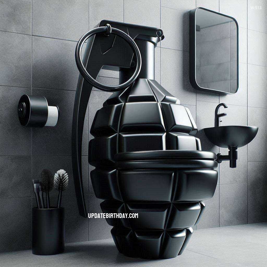 Information about the famous person Explosive Bathroom Design: Grenade Shaped Toilet Adds a Bang to Your Decor