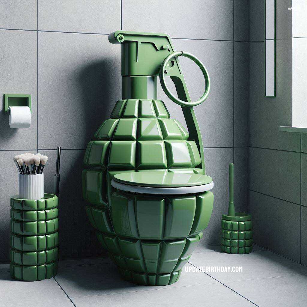 Information about the famous person Explosive Bathroom Design: Grenade Shaped Toilet Adds a Bang to Your Decor