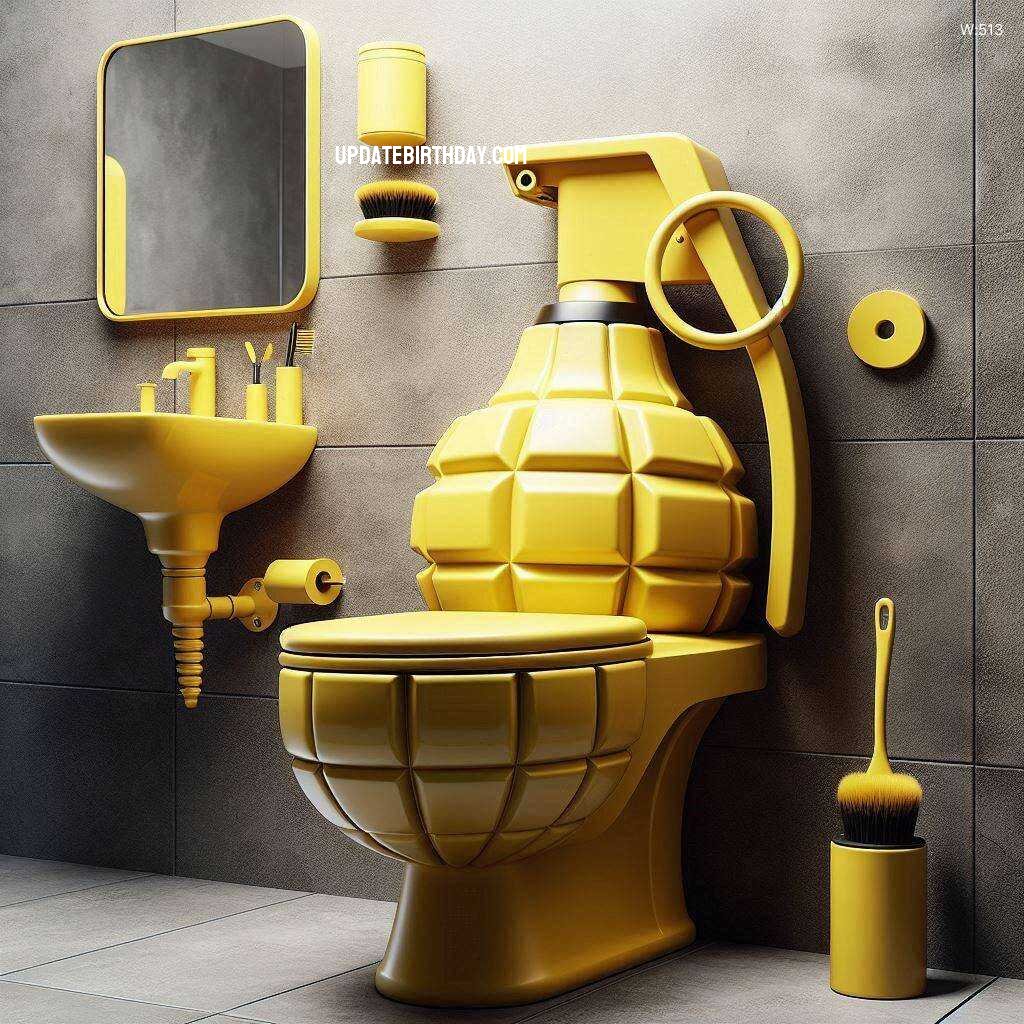 Information about the famous person Explosive Bathroom Design: Grenade Shaped Toilet Adds a Bang to Your Decor