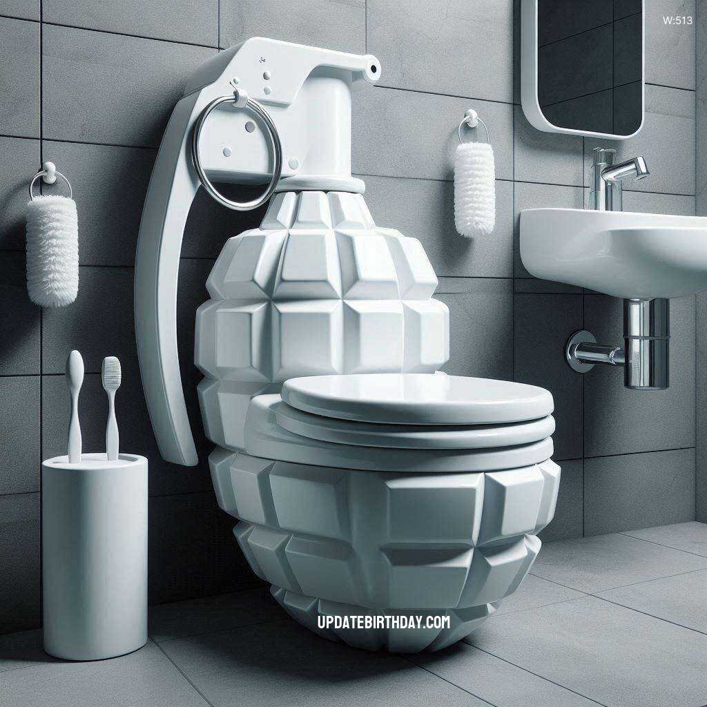 Information about the famous person Explosive Bathroom Design: Grenade Shaped Toilet Adds a Bang to Your Decor