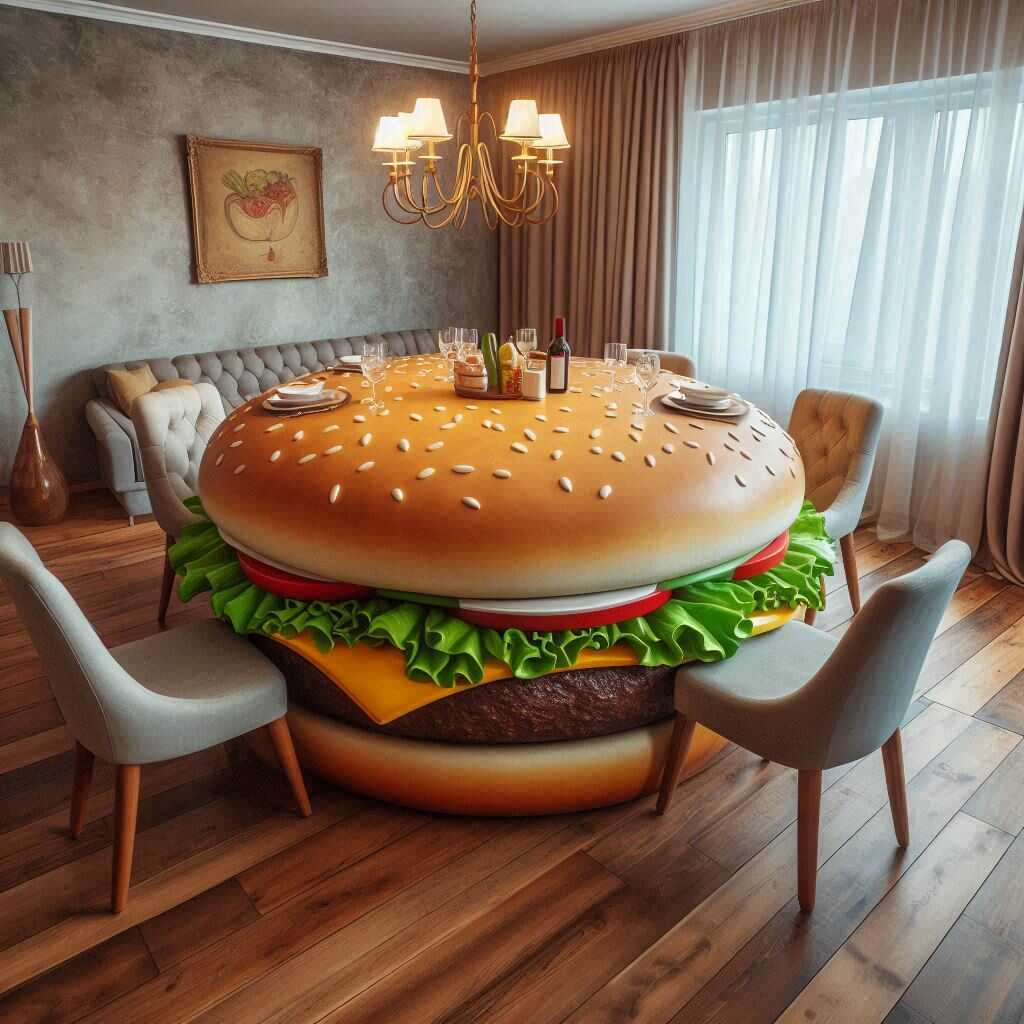 Information about the famous person Dine in Style with a Hamburger Shaped Dining Table: The Perfect Blend of Fun and Functionality