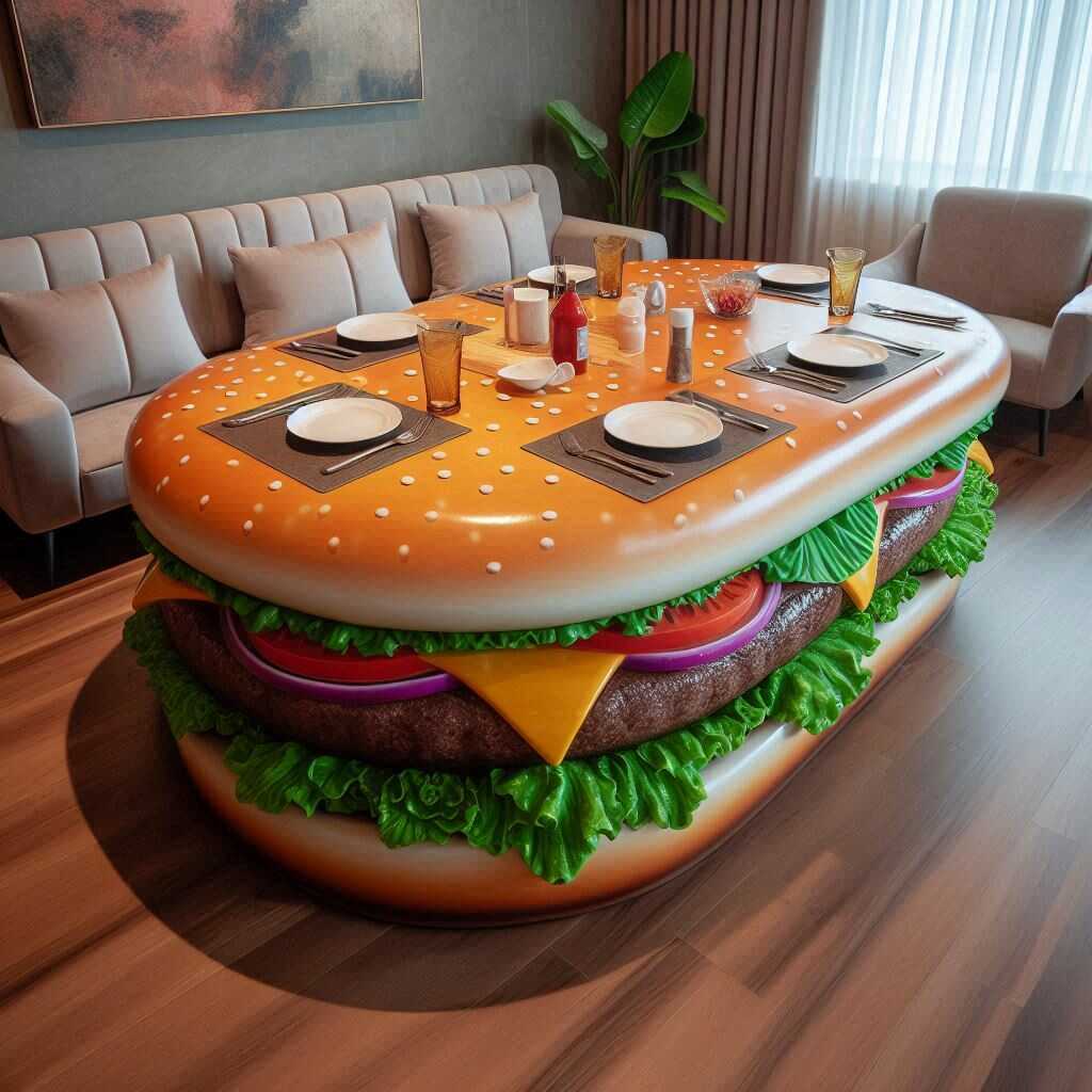 Information about the famous person Dine in Style with a Hamburger Shaped Dining Table: The Perfect Blend of Fun and Functionality