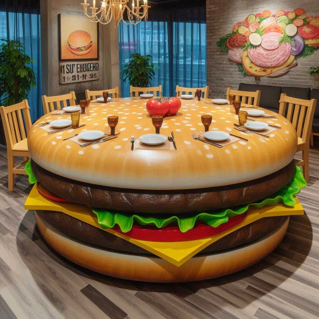 Information about the famous person Dine in Style with a Hamburger Shaped Dining Table: The Perfect Blend of Fun and Functionality