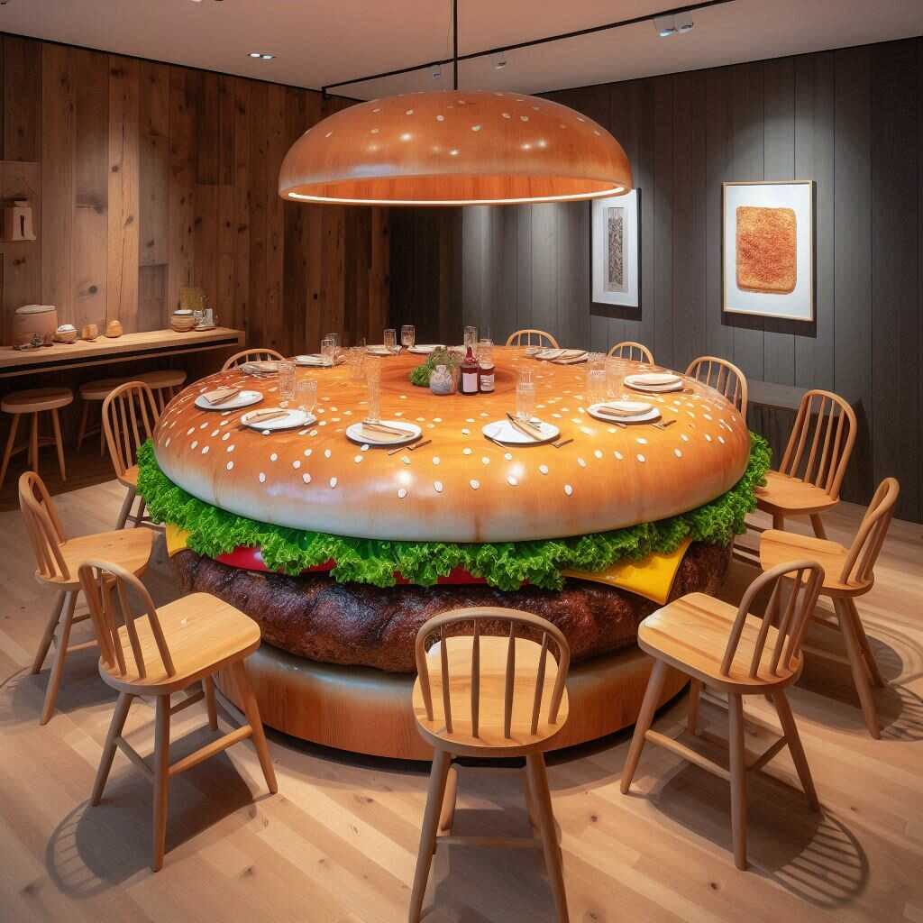 Information about the famous person Dine in Style with a Hamburger Shaped Dining Table: The Perfect Blend of Fun and Functionality