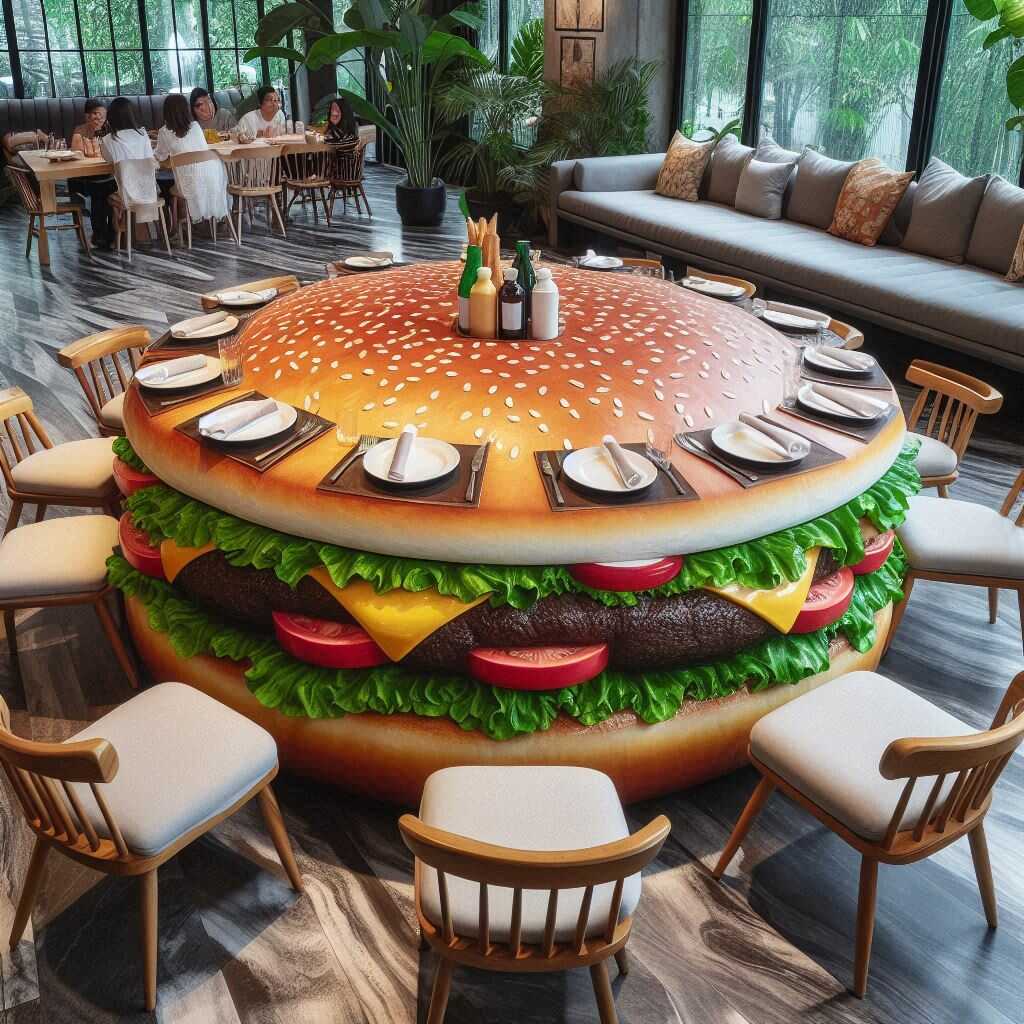 Information about the famous person Dine in Style with a Hamburger Shaped Dining Table: The Perfect Blend of Fun and Functionality