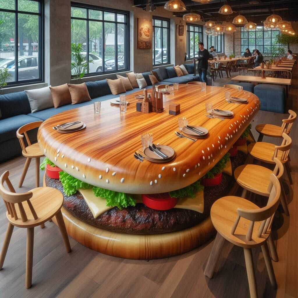 Information about the famous person Dine in Style with a Hamburger Shaped Dining Table: The Perfect Blend of Fun and Functionality