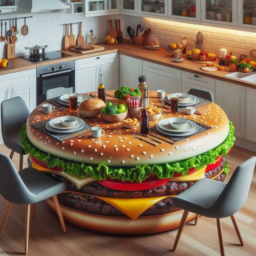 Information about the famous person Dine in Style with a Hamburger Shaped Dining Table: The Perfect Blend of Fun and Functionality