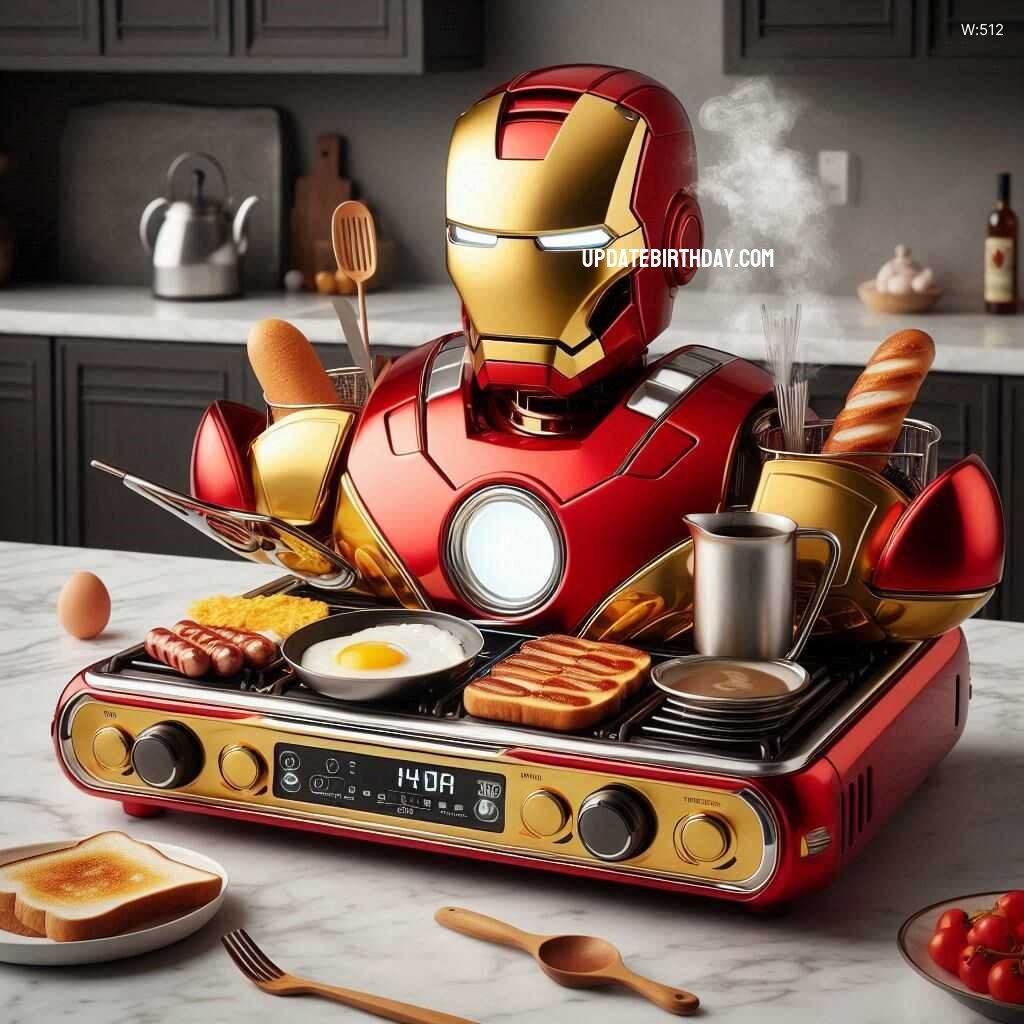 Information about the famous person Iron Man Inspired Breakfast Station: Start Your Day Like a Superhero with Futuristic Flair