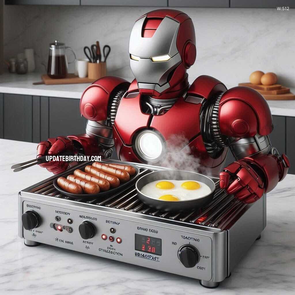 Information about the famous person Iron Man Inspired Breakfast Station: Start Your Day Like a Superhero with Futuristic Flair