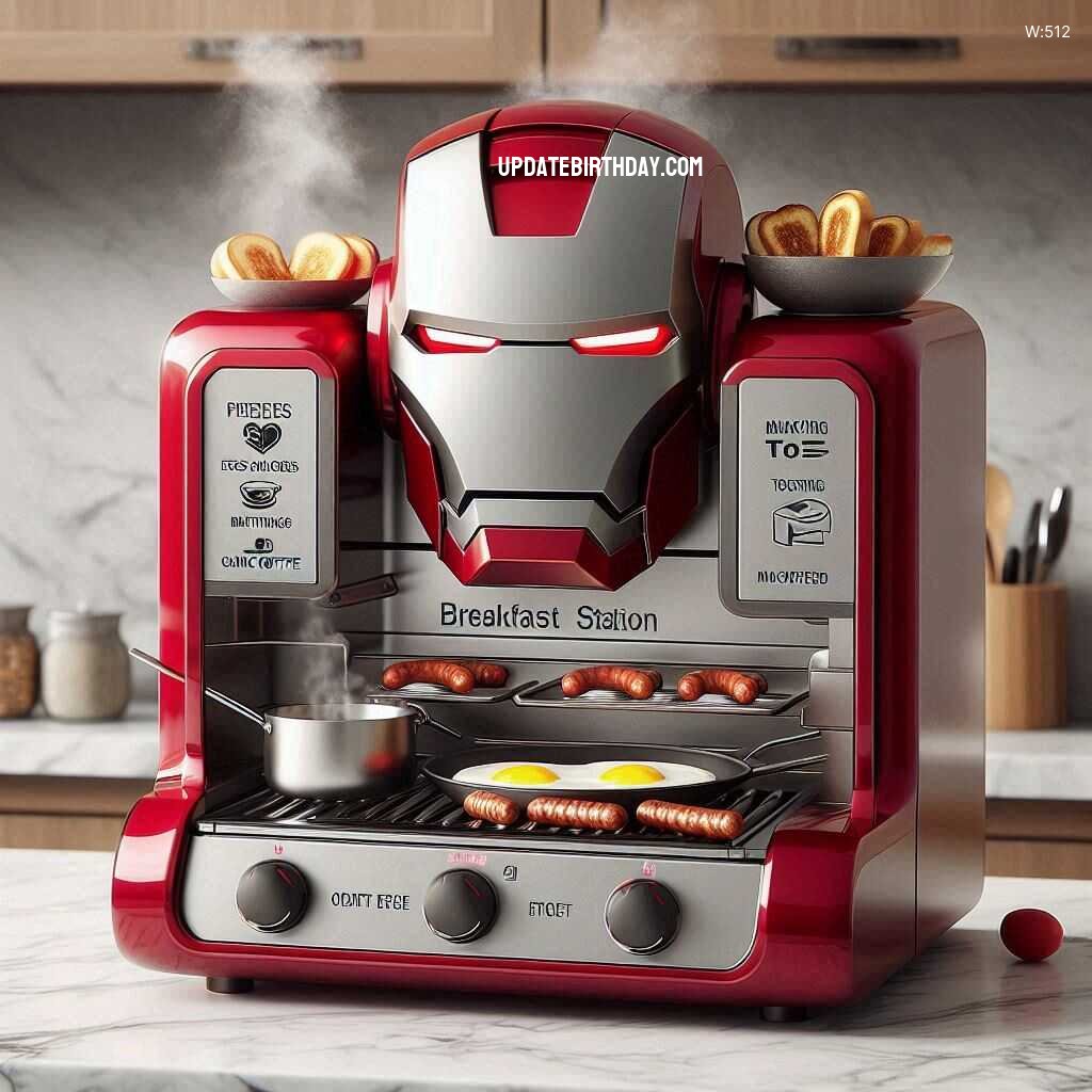 Information about the famous person Iron Man Inspired Breakfast Station: Start Your Day Like a Superhero with Futuristic Flair