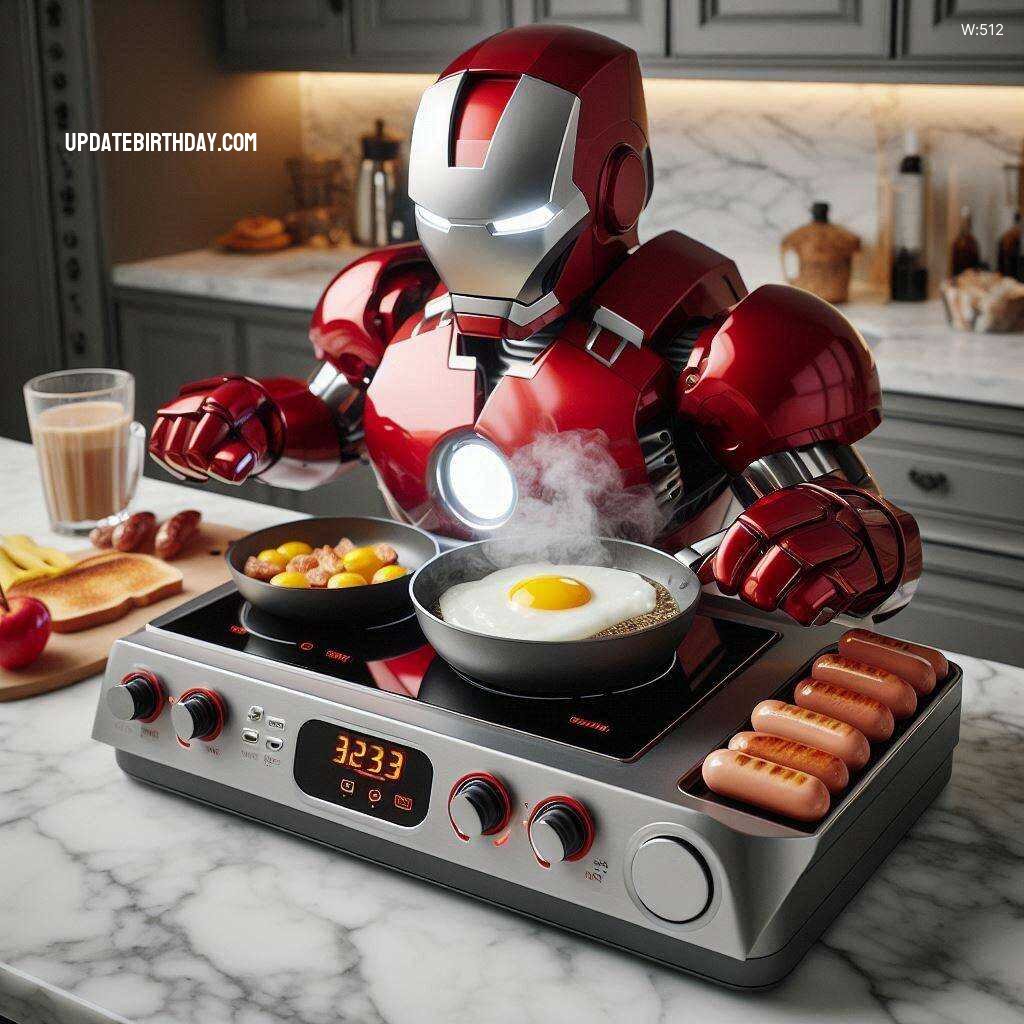 Information about the famous person Iron Man Inspired Breakfast Station: Start Your Day Like a Superhero with Futuristic Flair