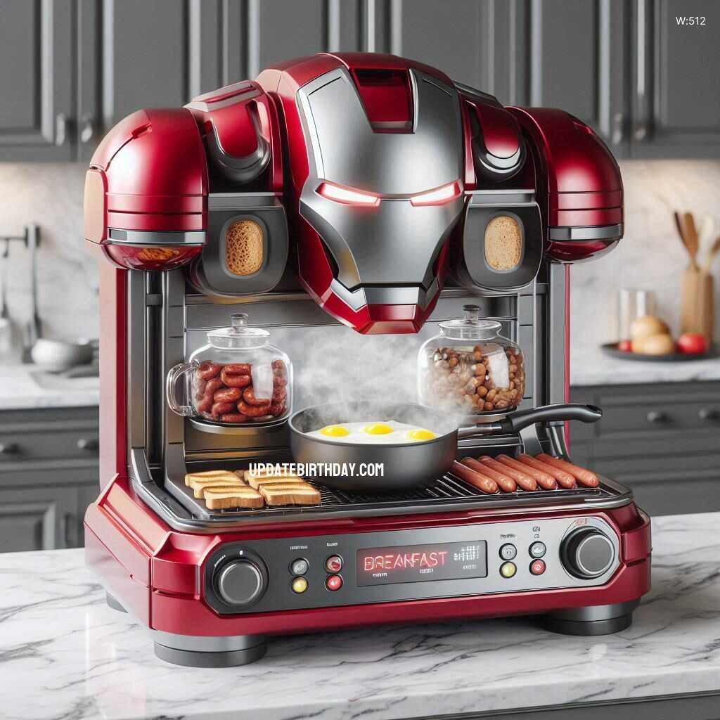 Information about the famous person Iron Man Inspired Breakfast Station: Start Your Day Like a Superhero with Futuristic Flair