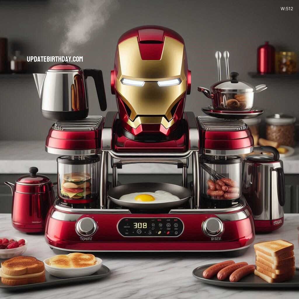 Information about the famous person Iron Man Inspired Breakfast Station: Start Your Day Like a Superhero with Futuristic Flair