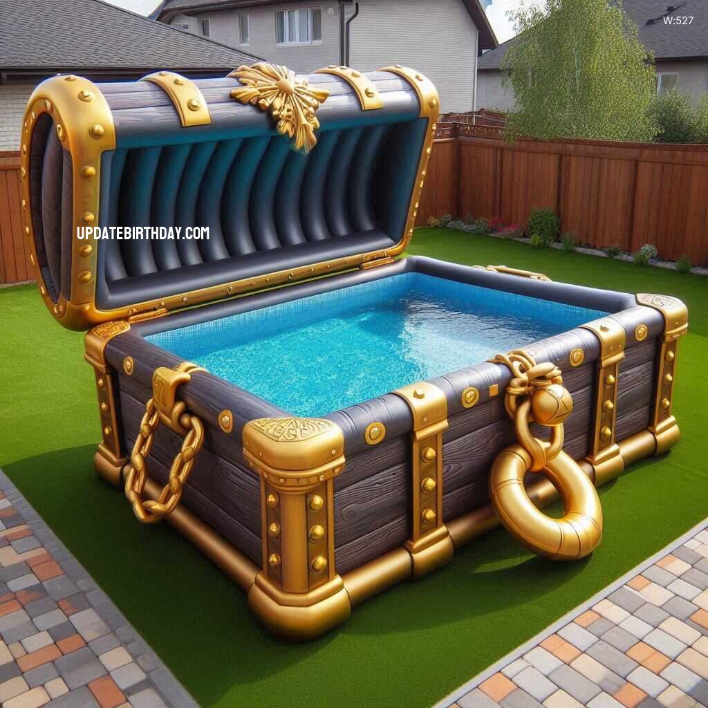 Information about the famous person Make a Splash: Treasure Chest Shaped Inflatable Swimming Pool for Backyard Fun