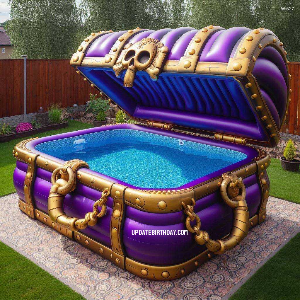 Information about the famous person Make a Splash: Treasure Chest Shaped Inflatable Swimming Pool for Backyard Fun