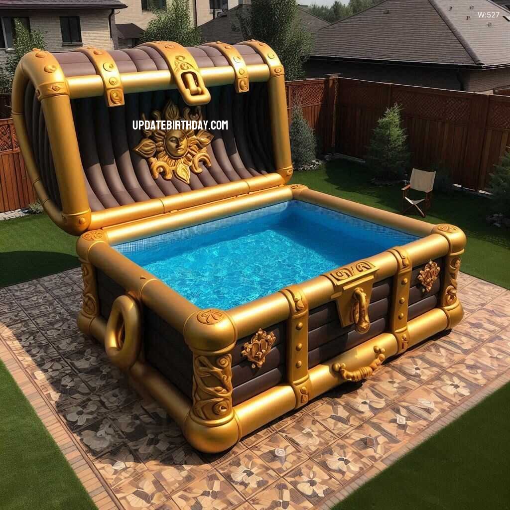 Information about the famous person Make a Splash: Treasure Chest Shaped Inflatable Swimming Pool for Backyard Fun