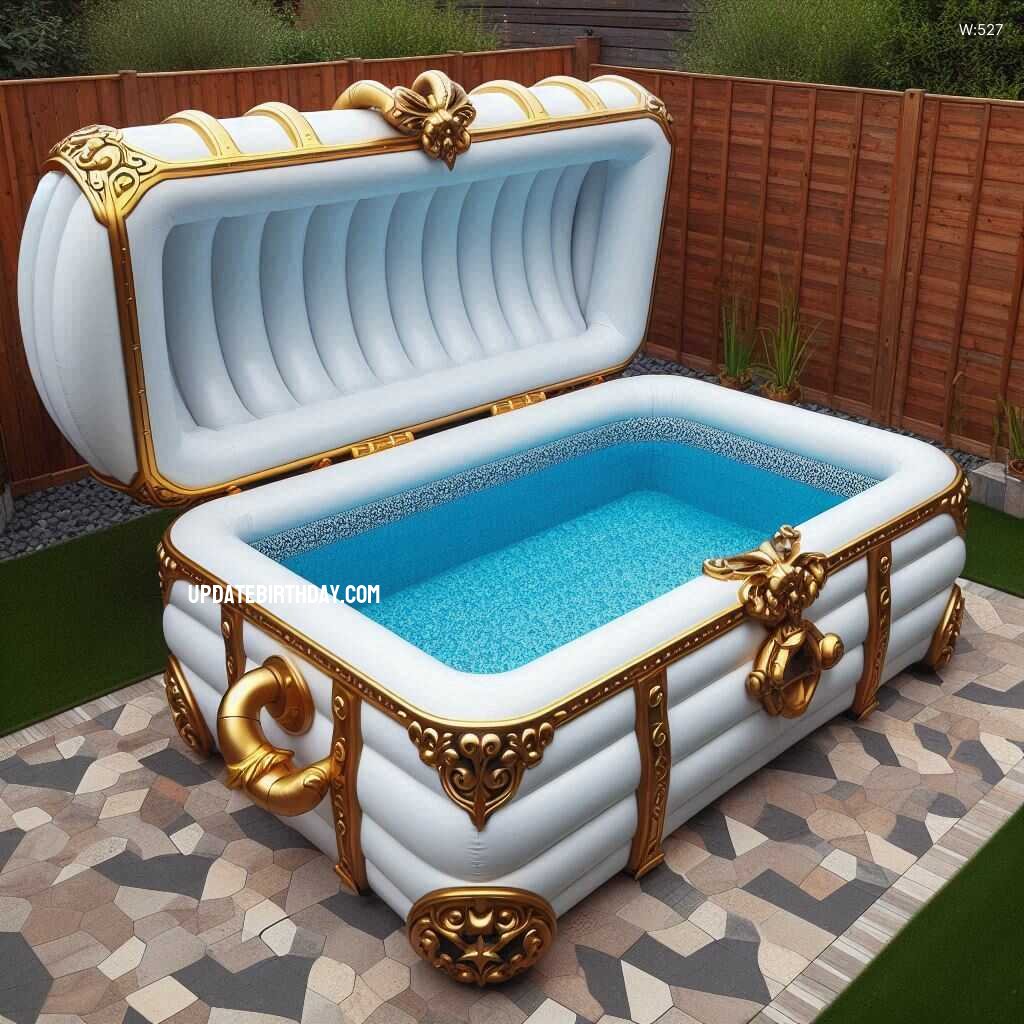 Information about the famous person Make a Splash: Treasure Chest Shaped Inflatable Swimming Pool for Backyard Fun