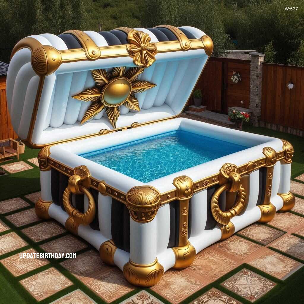 Information about the famous person Make a Splash: Treasure Chest Shaped Inflatable Swimming Pool for Backyard Fun