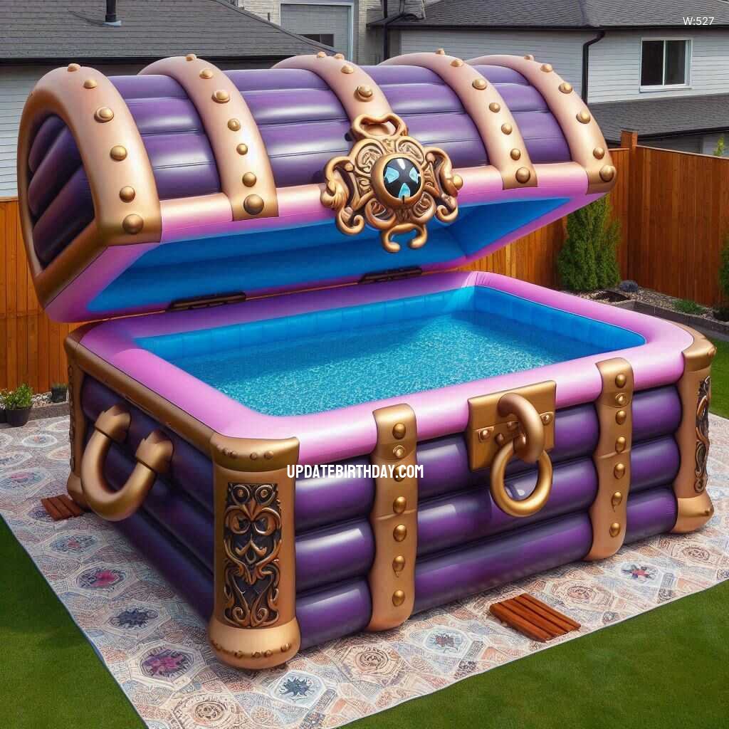 Information about the famous person Make a Splash: Treasure Chest Shaped Inflatable Swimming Pool for Backyard Fun