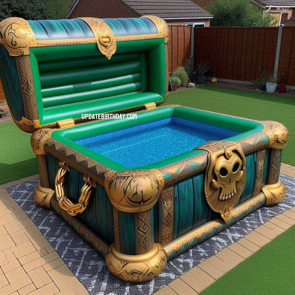 Information about the famous person Make a Splash: Treasure Chest Shaped Inflatable Swimming Pool for Backyard Fun