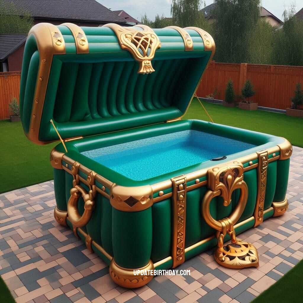 Information about the famous person Make a Splash: Treasure Chest Shaped Inflatable Swimming Pool for Backyard Fun