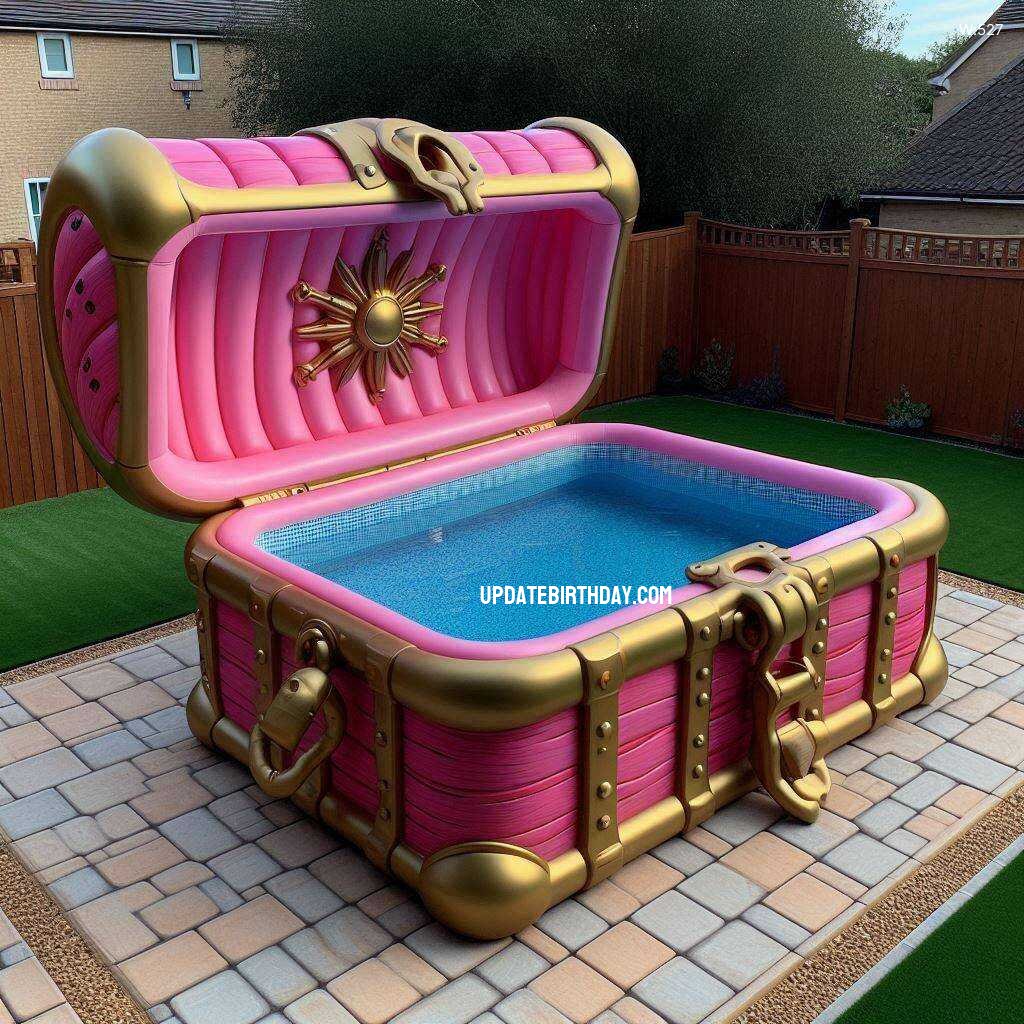 Information about the famous person Make a Splash: Treasure Chest Shaped Inflatable Swimming Pool for Backyard Fun