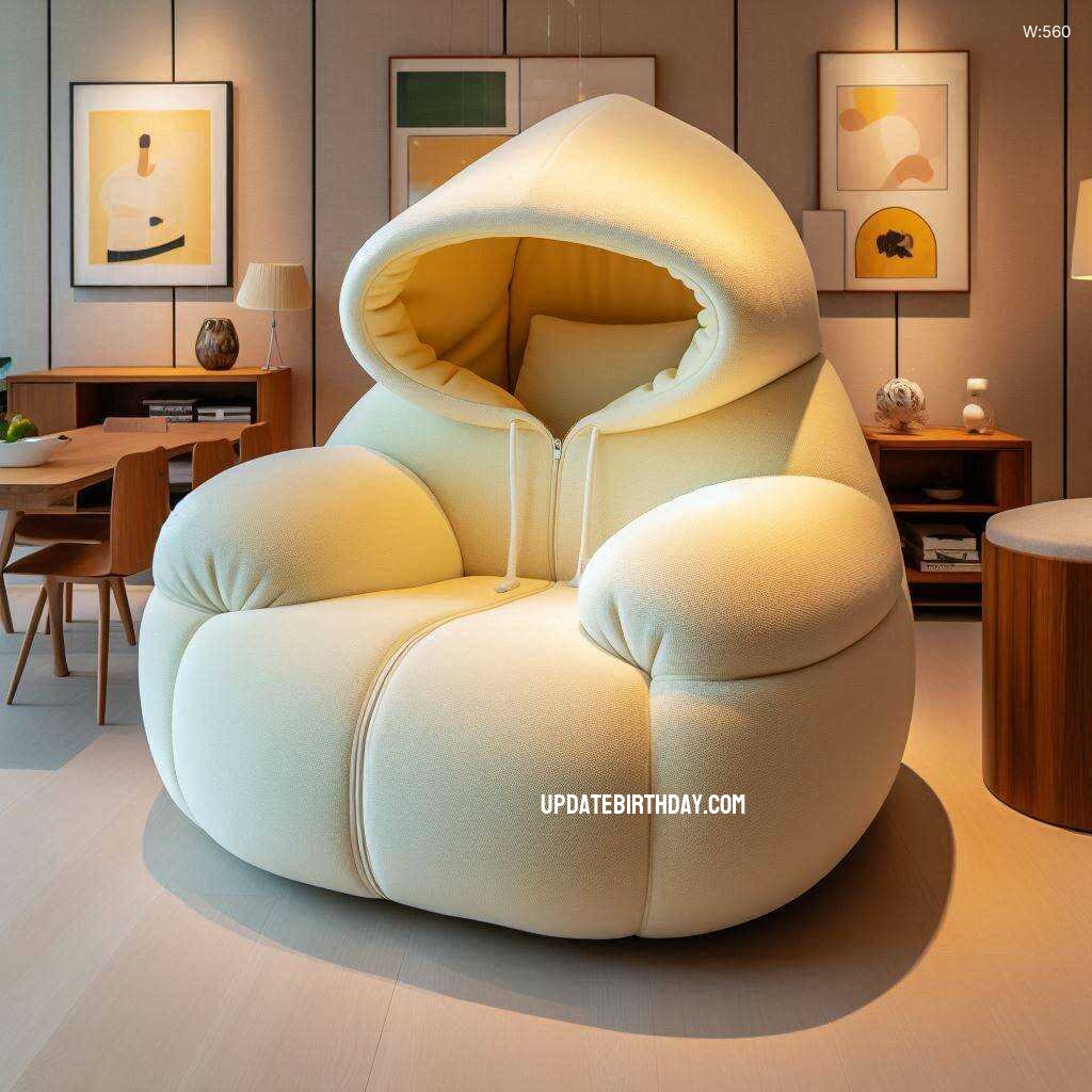 Information about the famous person Comfort Meets Fashion: Discover the Hoodie Shaped Chair