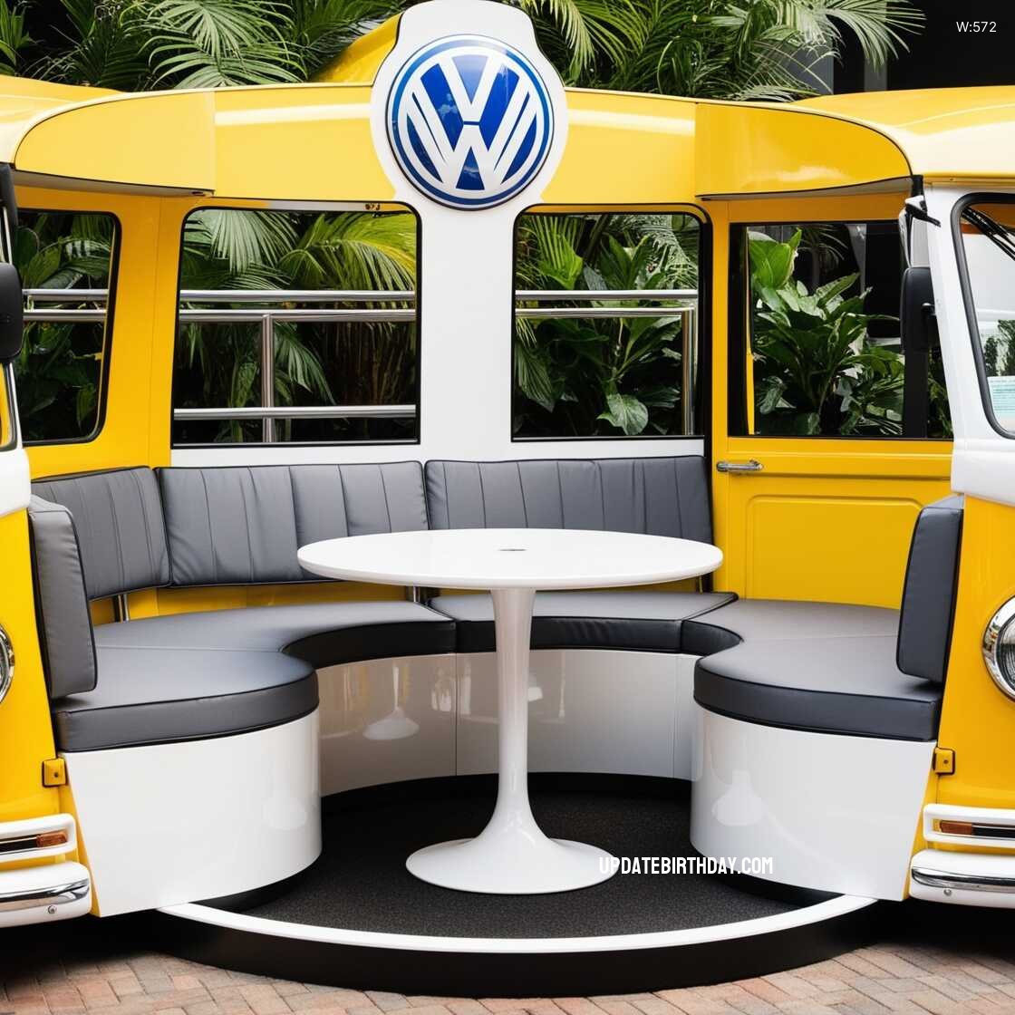 Information about the famous person Transform Your Outdoor Space with a Unique Volkswagen Bus Shaped Patio Set