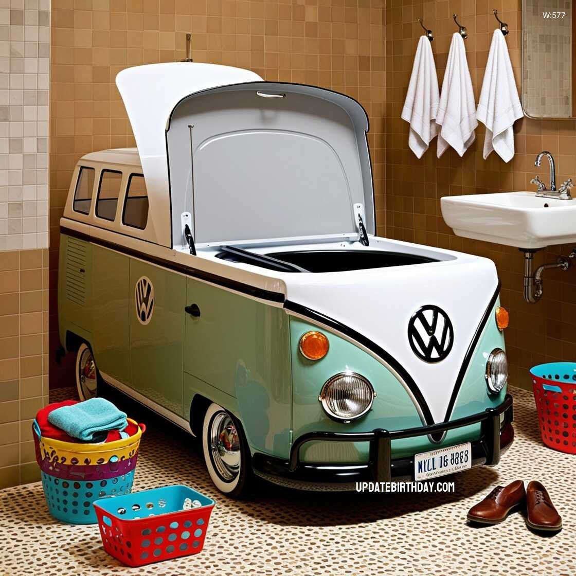 Information about the famous person Discover the Unique Design of the Volkswagen Car Shaped Washing Machine