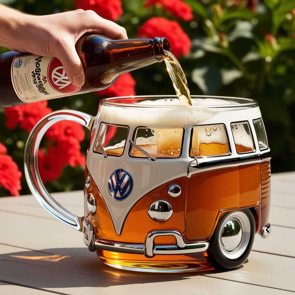 Information about the famous person Volkswagen Van Inspired Glass Mugs: Combining Functionality with Nostalgia