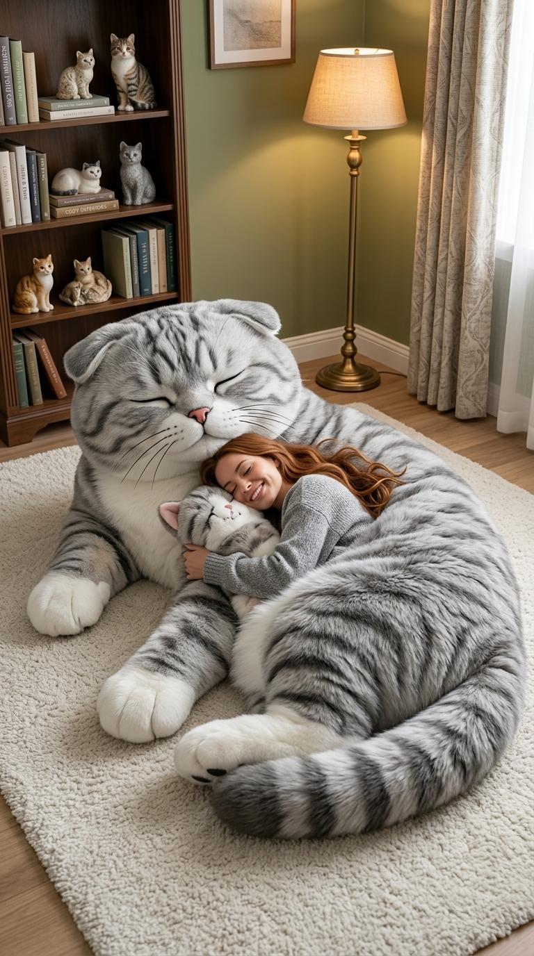 Giant Cat Shaped Sleeping Bag | Cozy & Cute Plush Cat Bed