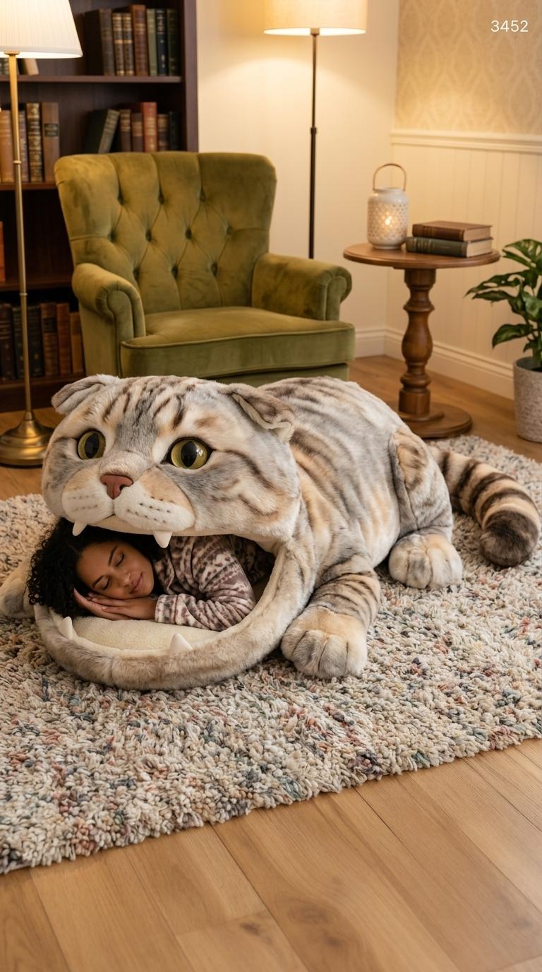 Giant Cat Shaped Sleeping Bag | Cozy & Cute Plush Cat Bed