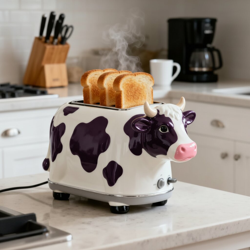 Cow Shaped Toaster: Function Meets Farmhouse Kitchen Charm