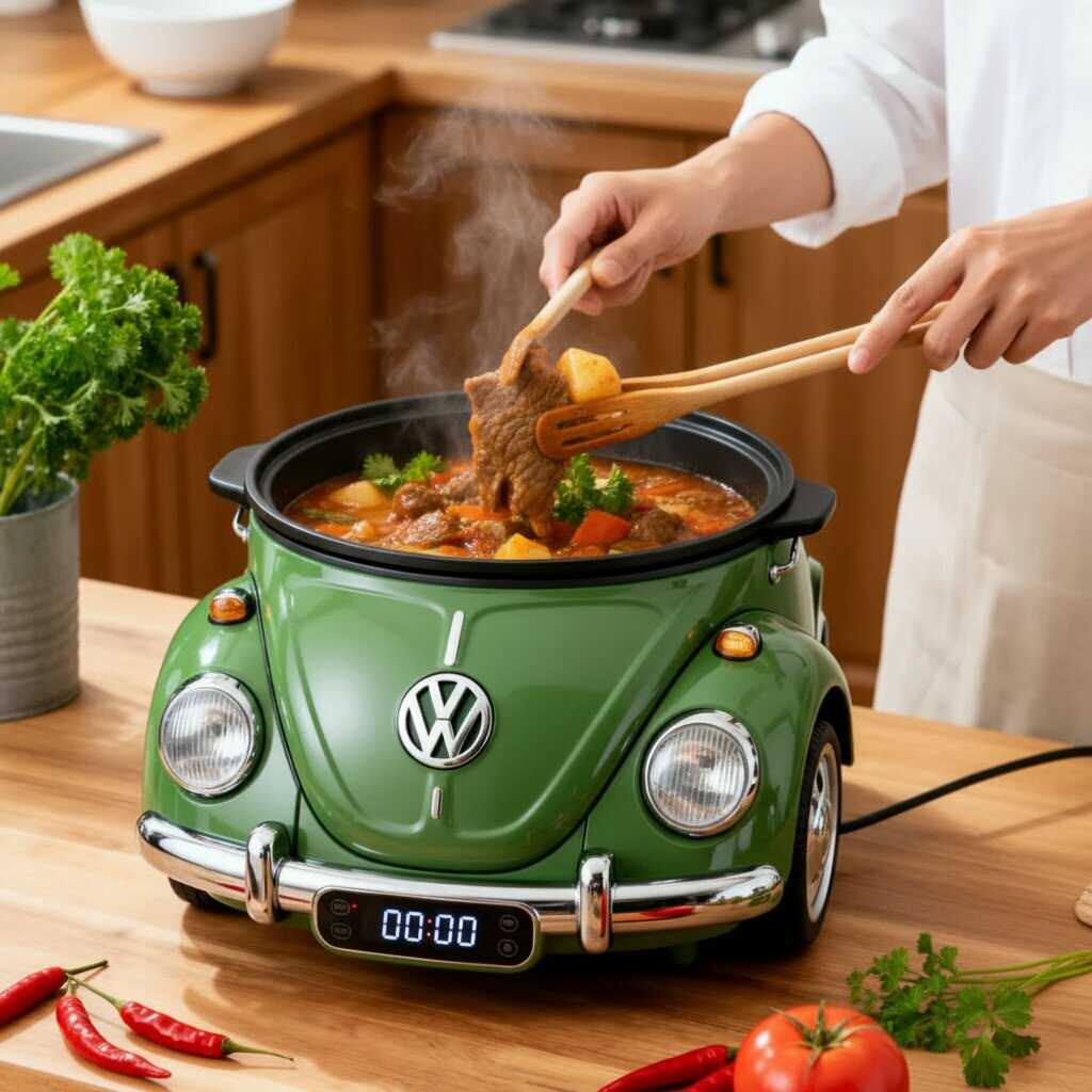 Retro Kitchen Styling With a Volkswagen Beetle Shaped Slow Cooker