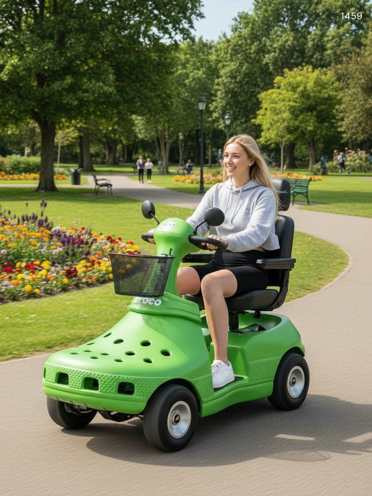Fun Crocs-Shaped Mobility Scooters - Unique & Comfortable Design
